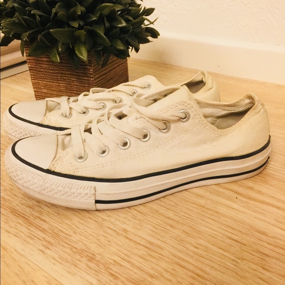 White CONVERSE All Stars w/ two tone tongue sz6.5 - Picture 4 of 5